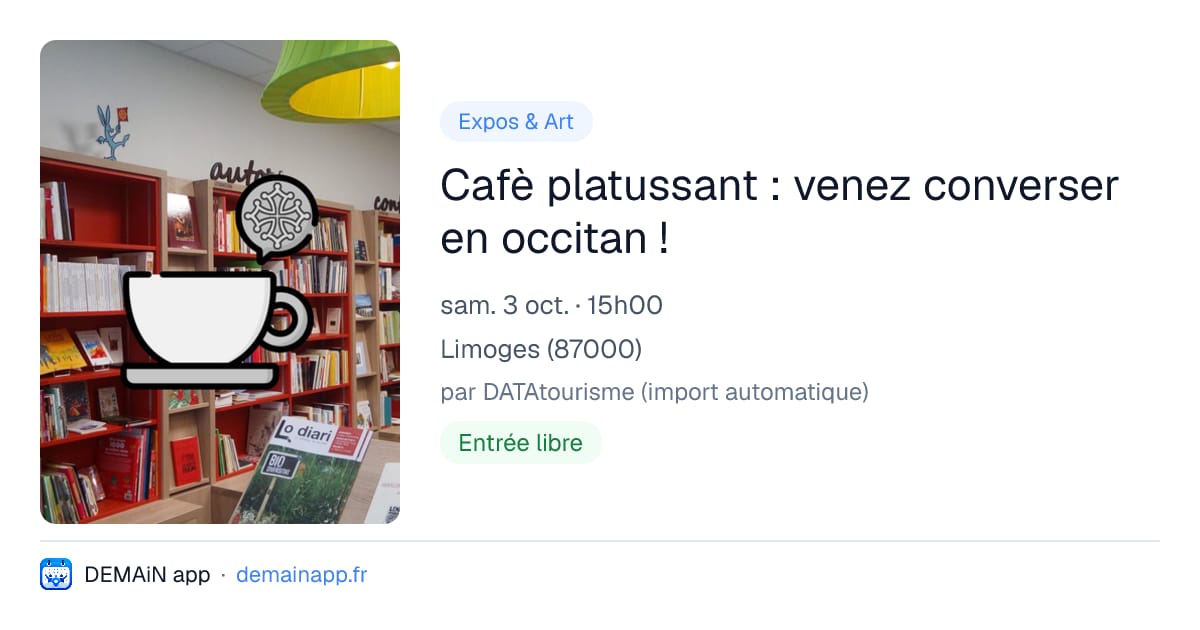 Cafè platussant : venez converser en occitan ! — Limoges