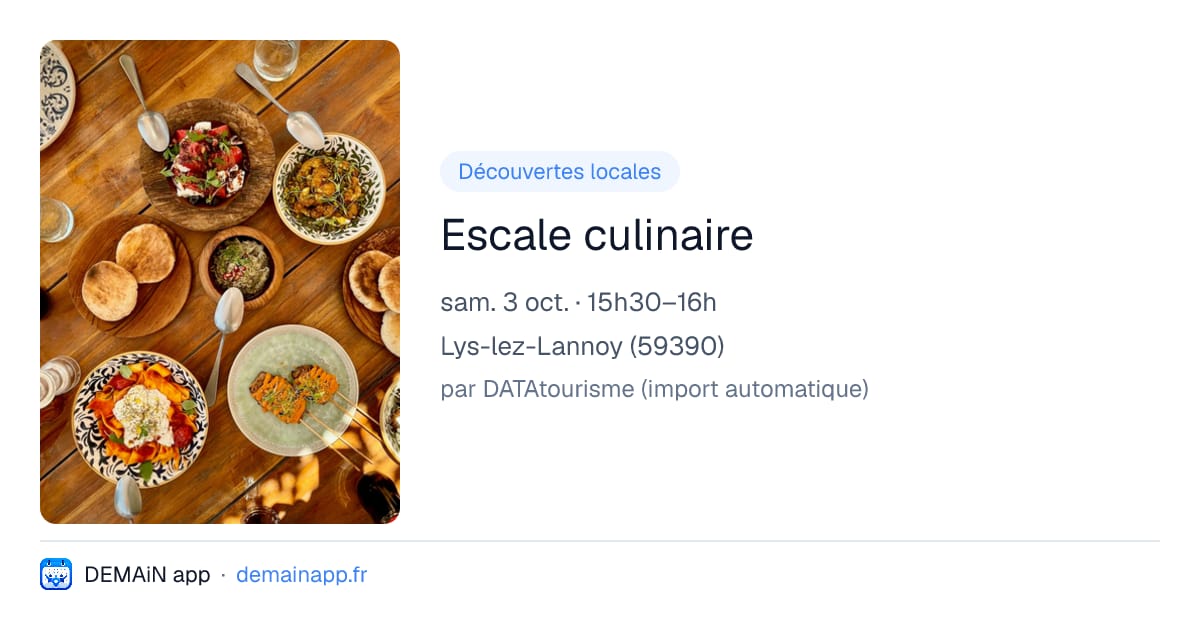 Escale culinaire — Lys-lez-Lannoy
