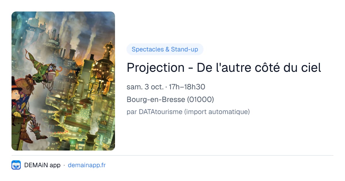 Projection - De l'autre côté du ciel — Bourg-en-Bresse