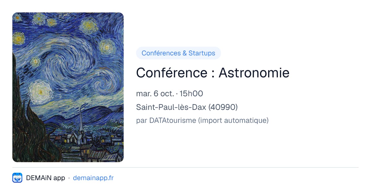 Conférence : Astronomie — Saint-Paul-lès-Dax