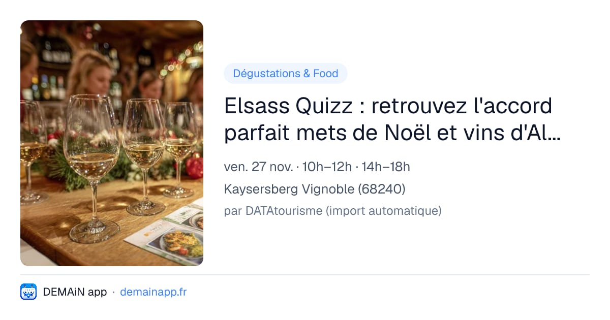 Elsass Quizz : retrouvez l'accord parfait mets de Noël et vins d'Alsace — Kaysersberg Vignoble