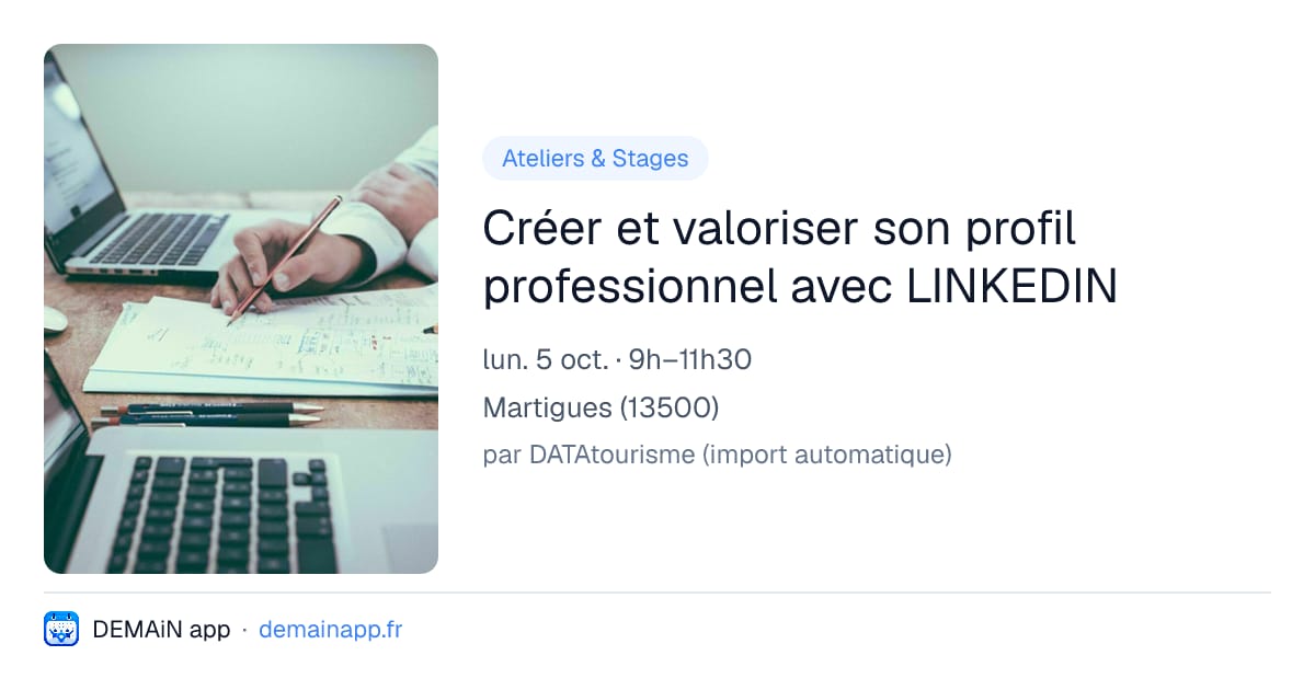 Créer et valoriser son profil professionnel avec LINKEDIN — Martigues