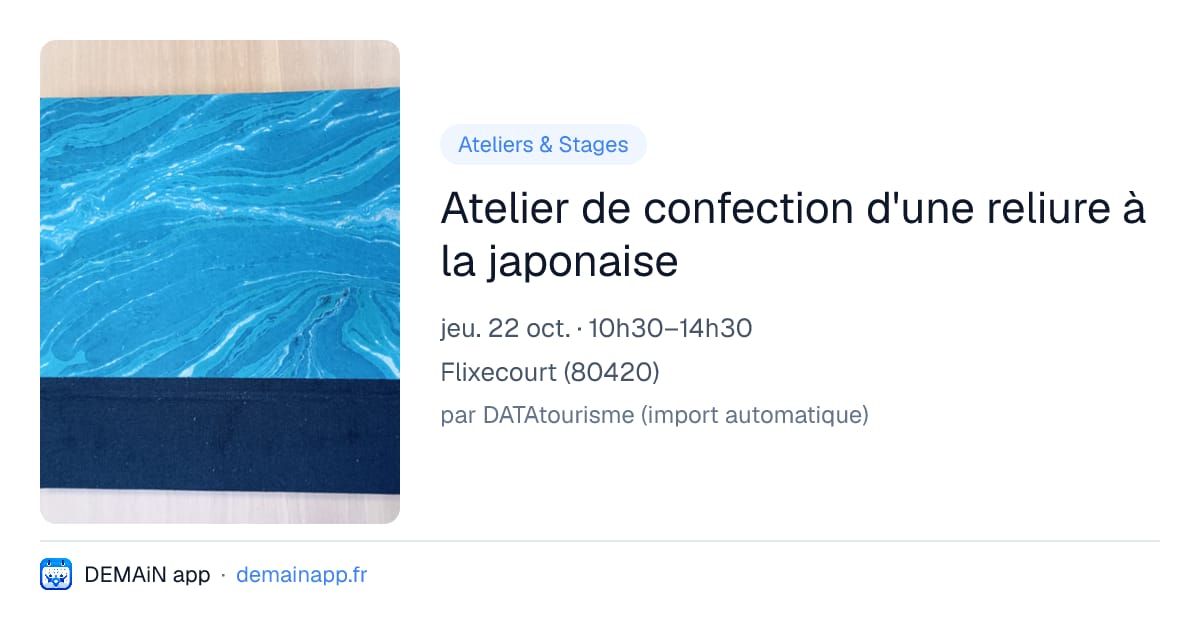 Atelier de confection d'une reliure à la japonaise — Flixecourt