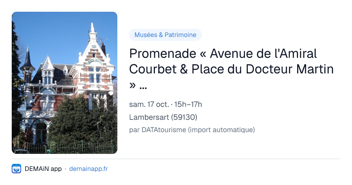 Promenade « Avenue de l'Amiral Courbet & Place du Docteur Martin » à pied — Lambersart