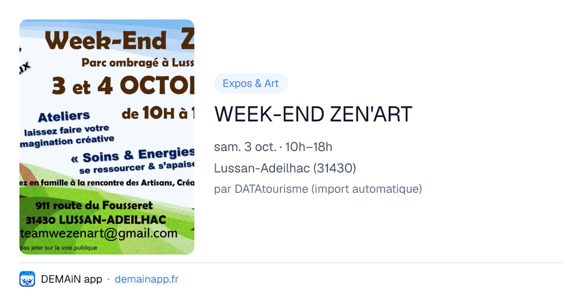 WEEK-END ZEN'ART — Lussan-Adeilhac