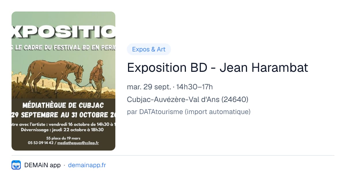 Exposition BD - Jean Harambat — Cubjac-Auvézère-Val d'Ans