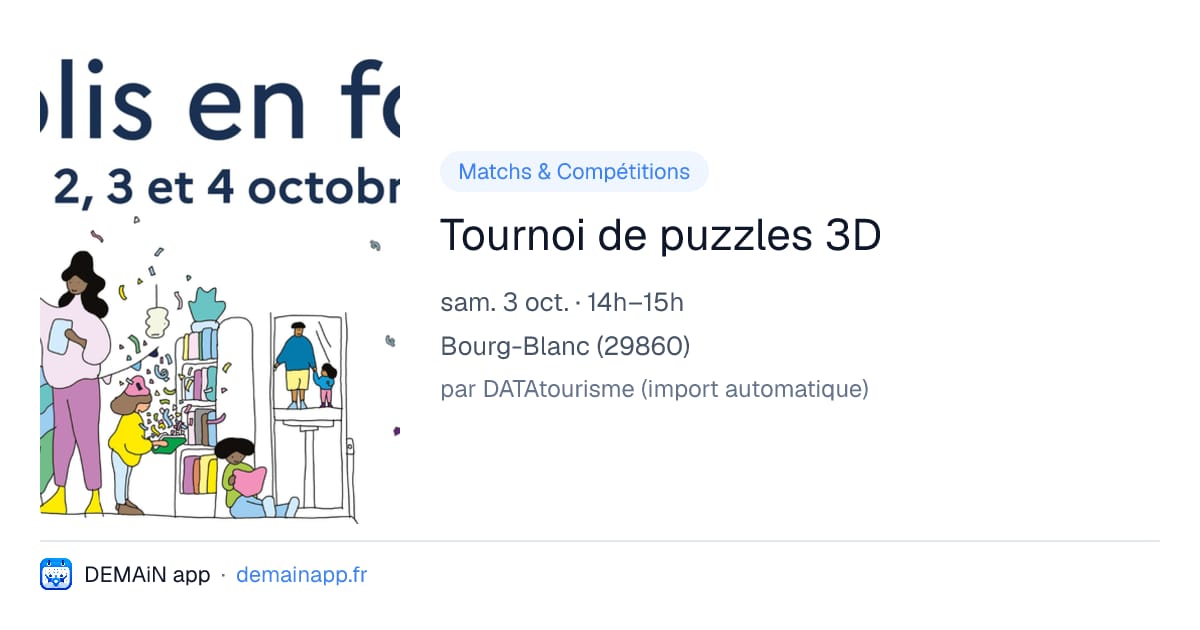 Tournoi de puzzles 3D — Bourg-Blanc