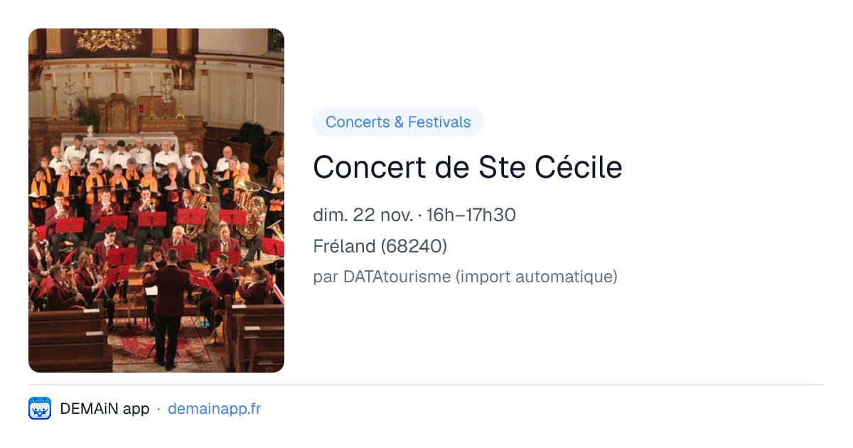 Concert de Ste Cécile — Fréland