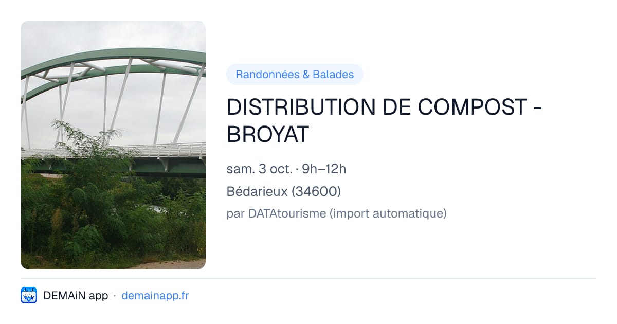 DISTRIBUTION DE COMPOST - BROYAT — Bédarieux