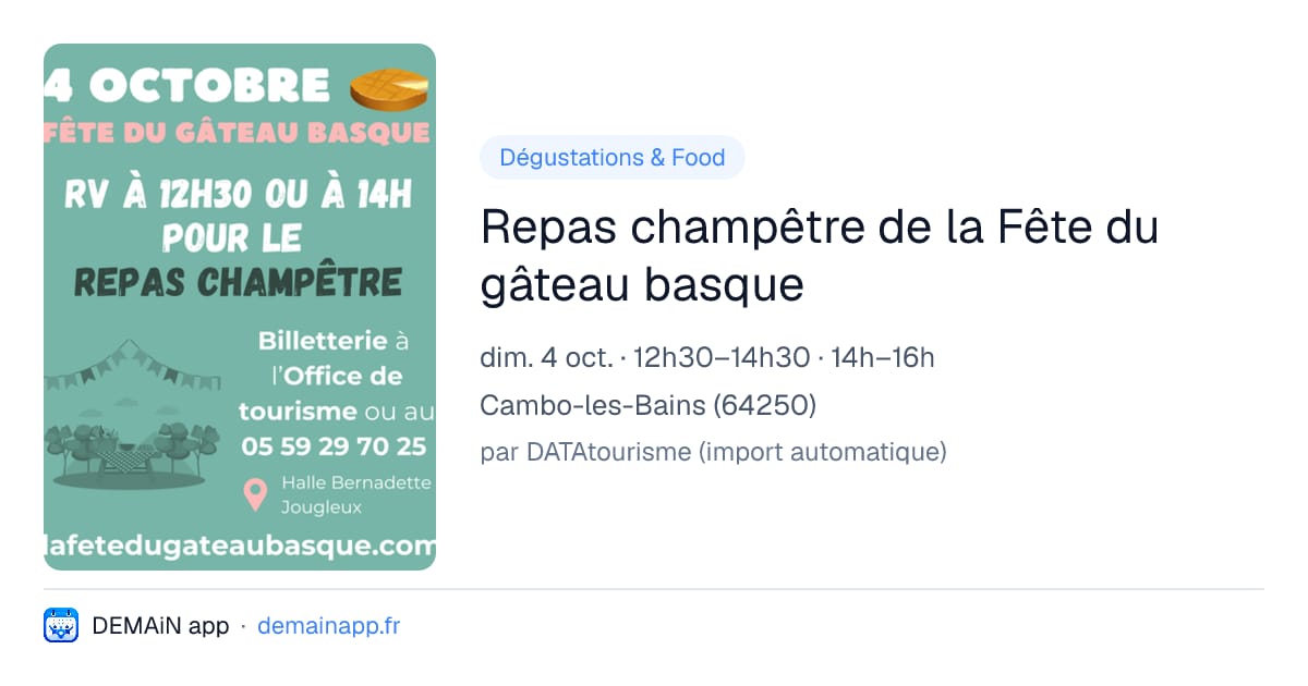 Repas champêtre de la Fête du gâteau basque — Cambo-les-Bains
