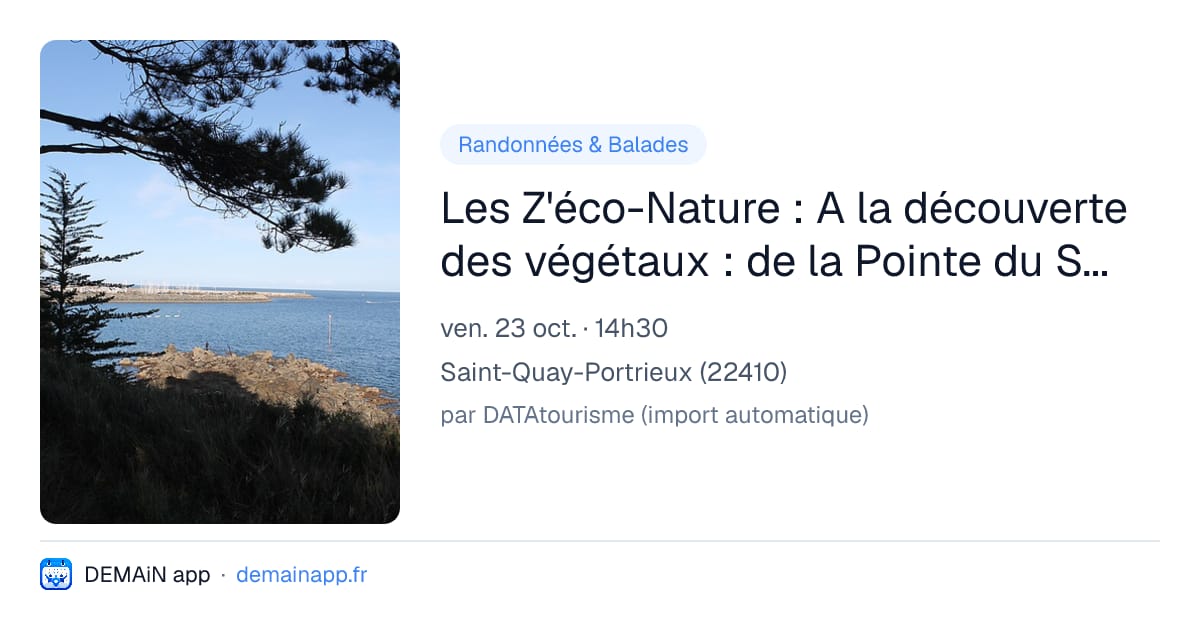 Les Z'éco-Nature : A la découverte des végétaux : de la Pointe du Sémaphore à la grève de Fonteny — Saint-Quay-Portrieux