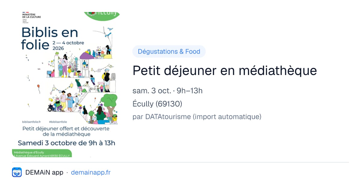Petit déjeuner en médiathèque — Écully
