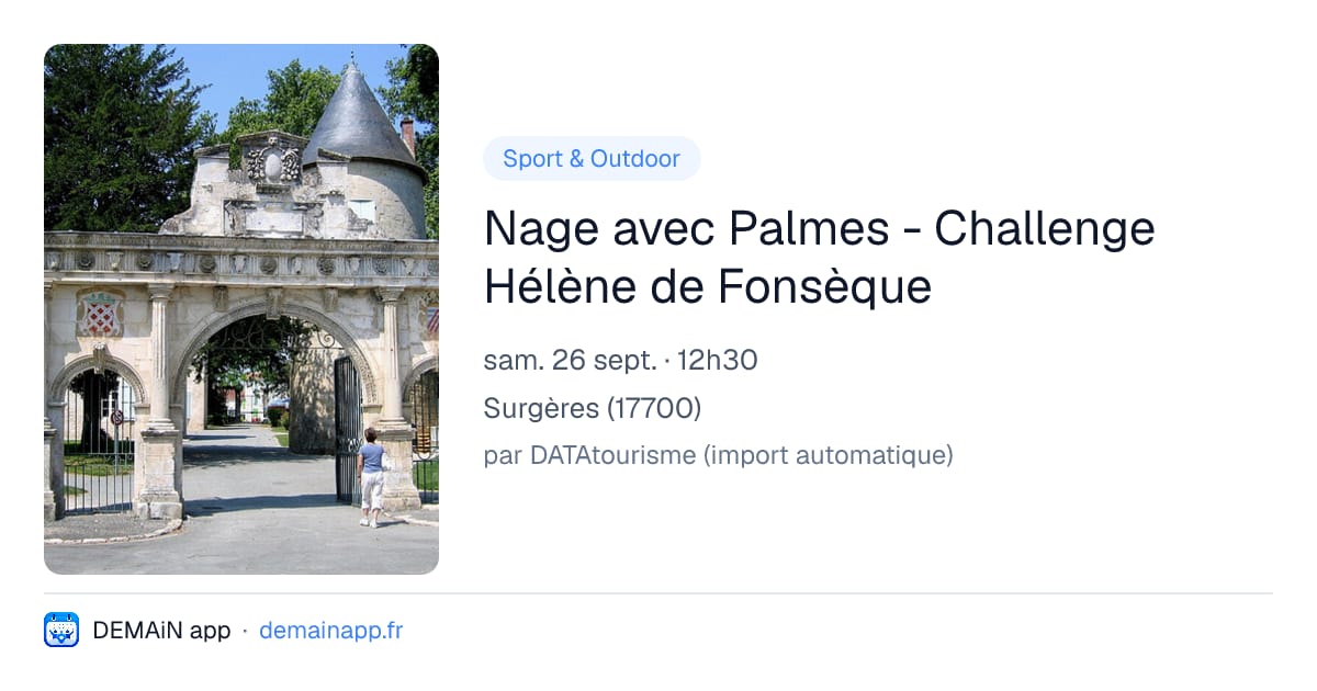 Nage avec Palmes - Challenge Hélène de Fonsèque — Surgères