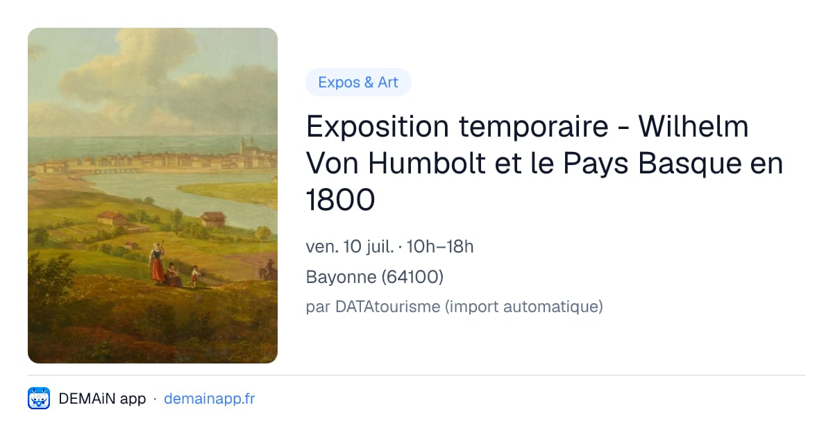 Exposition temporaire - Wilhelm Von Humbolt et le Pays Basque en 1800 — Bayonne
