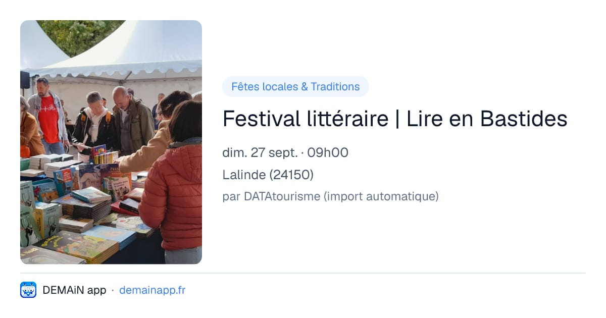 Festival littéraire | Lire en Bastides — Lalinde