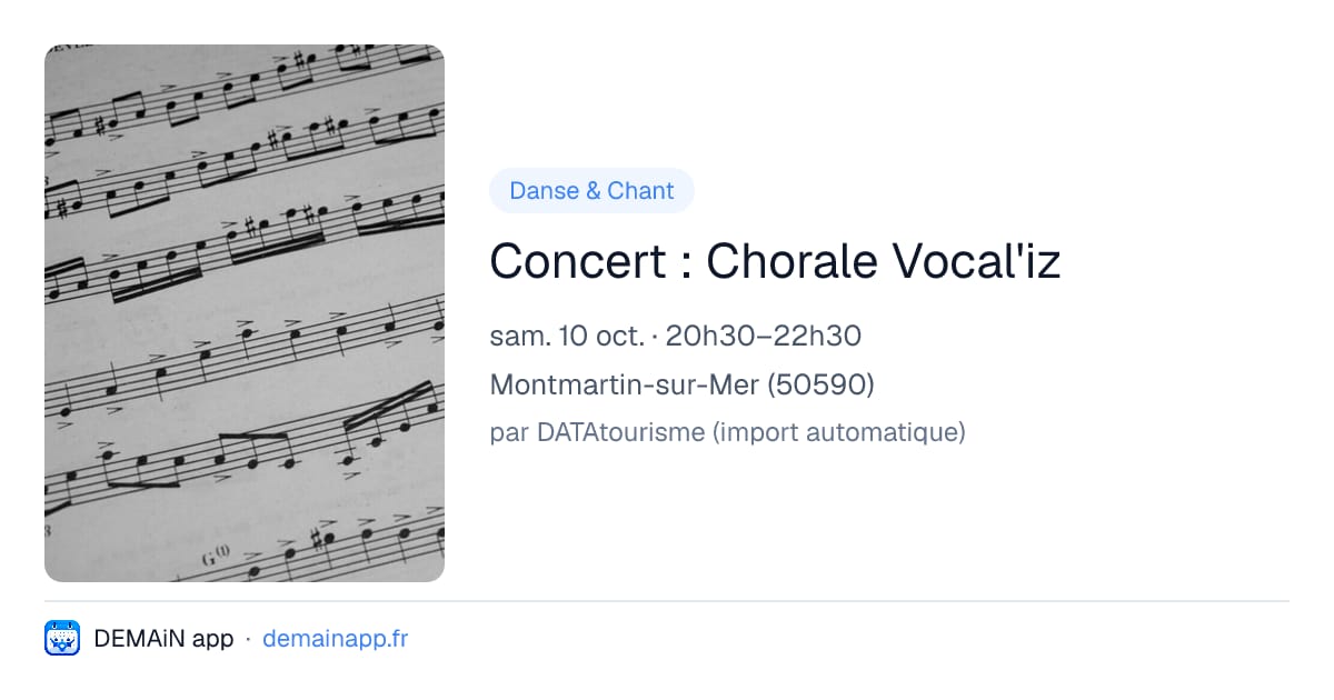 Concert : Chorale Vocal'iz — Montmartin-sur-Mer