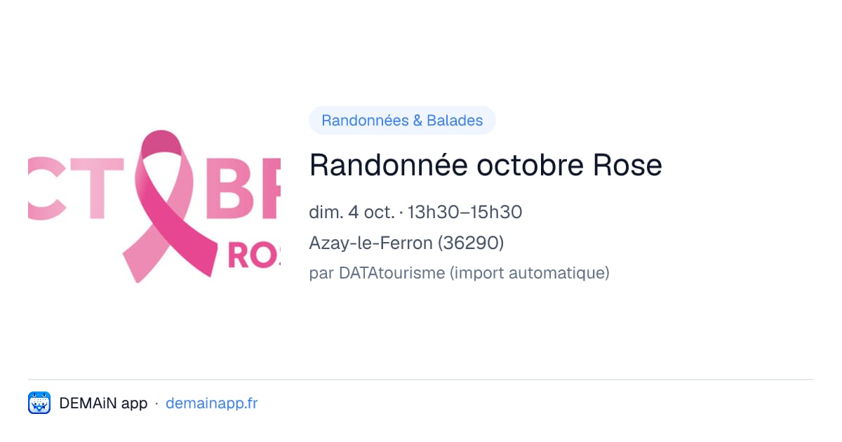 Randonnée octobre Rose — Azay-le-Ferron