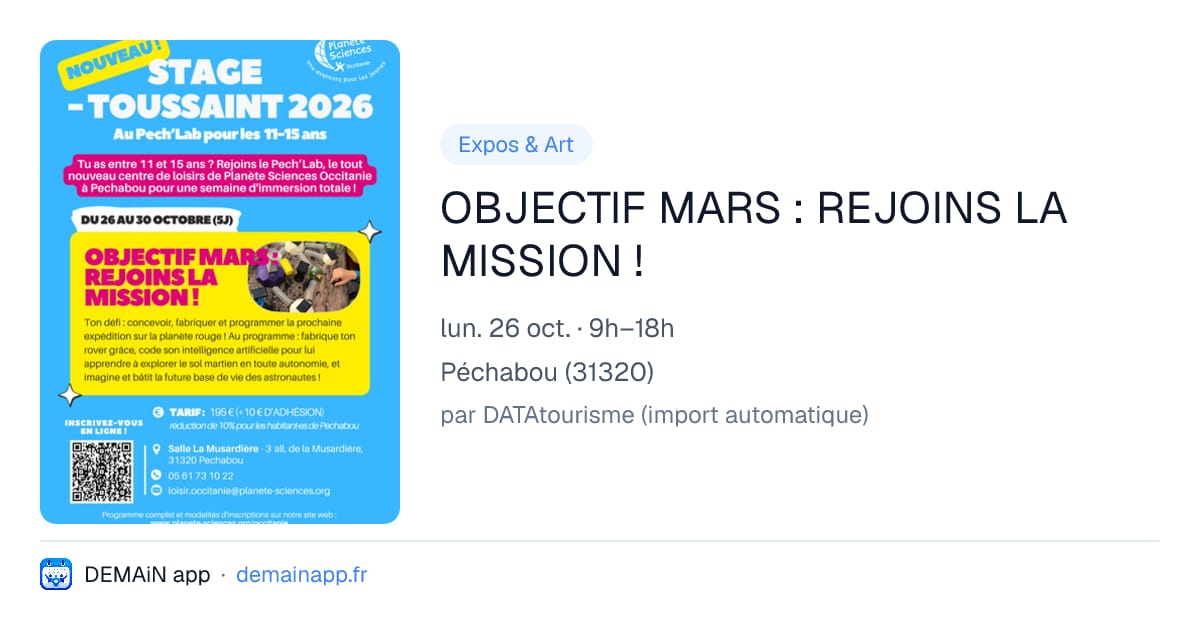 OBJECTIF MARS : REJOINS LA MISSION ! — Péchabou