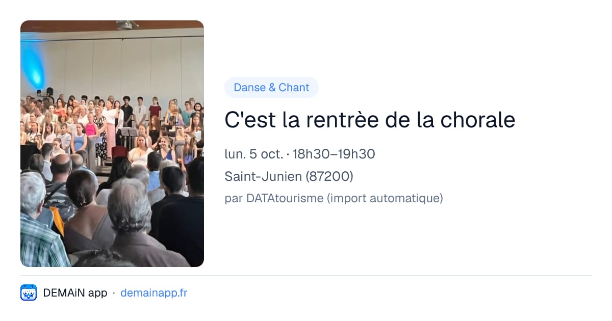 C'est la rentrèe de la chorale — Saint-Junien
