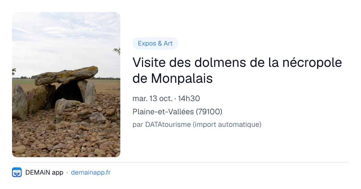Visite des dolmens de la nécropole de Monpalais — Plaine-et-Vallées