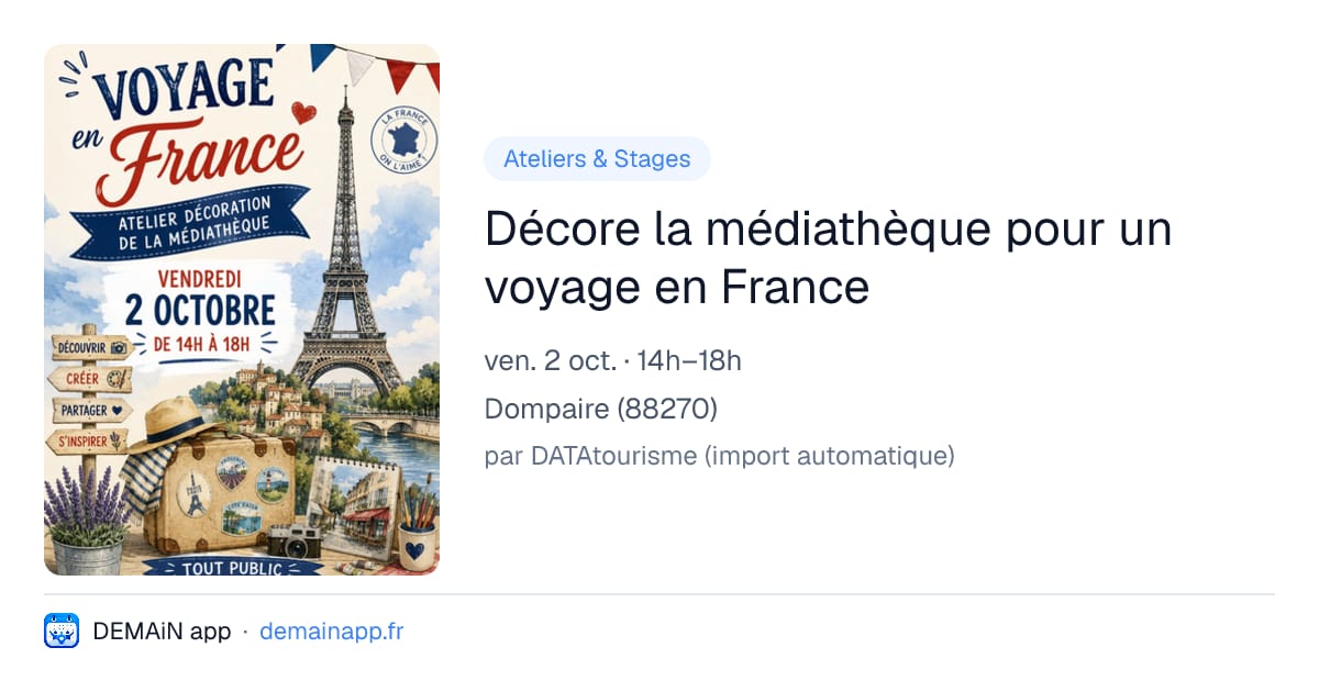 Décore la médiathèque pour un voyage en France — Dompaire