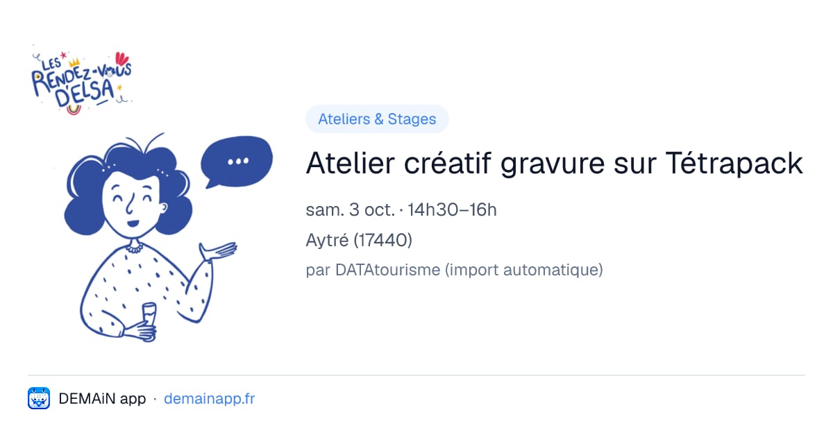 Atelier créatif gravure sur Tétrapack — Aytré