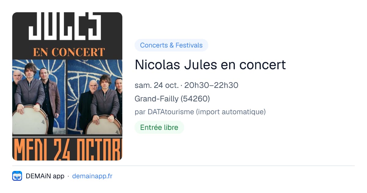 Nicolas Jules en concert — Grand-Failly