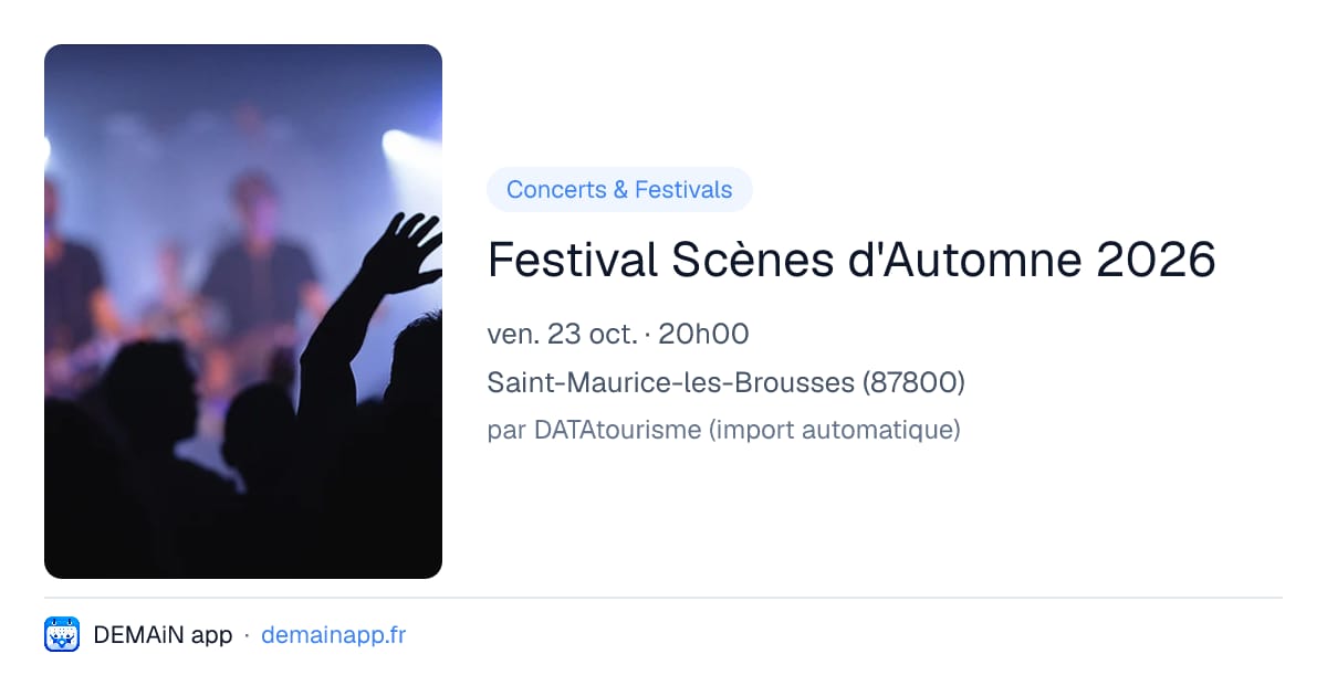 Festival Scènes d'Automne 2026 — Saint-Maurice-les-Brousses