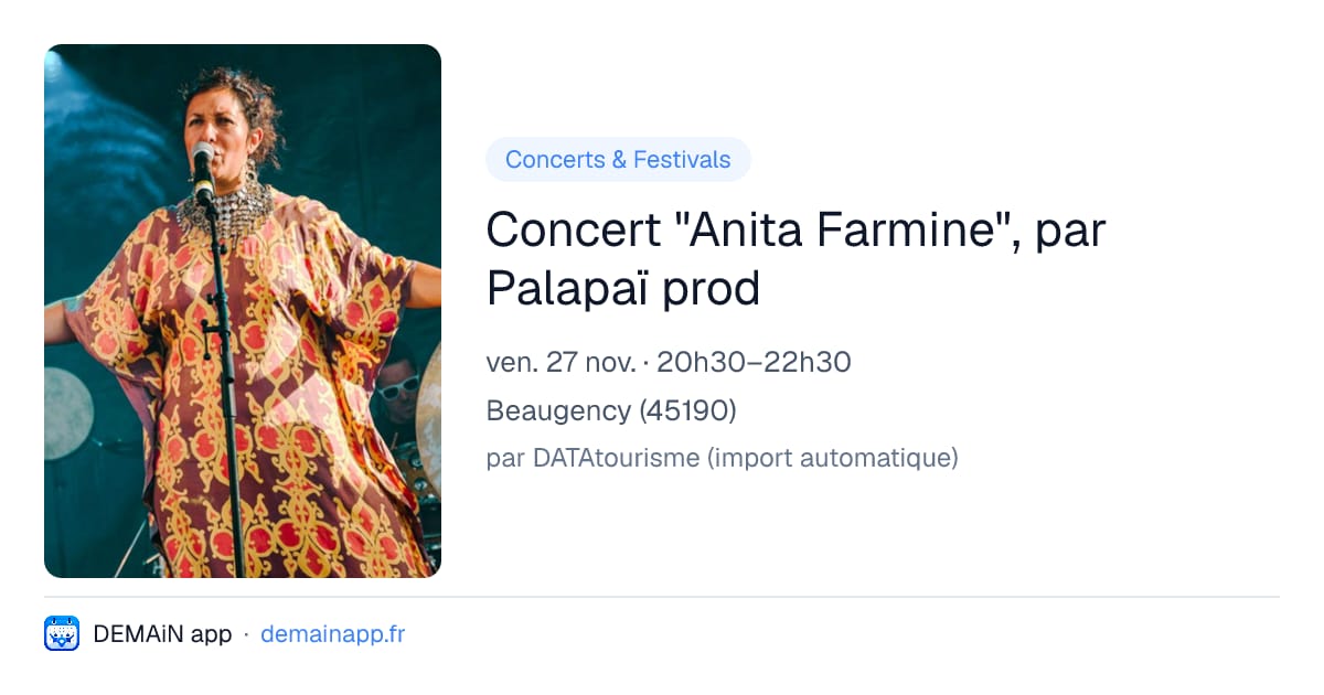 Concert "Anita Farmine", par Palapaï prod — Beaugency