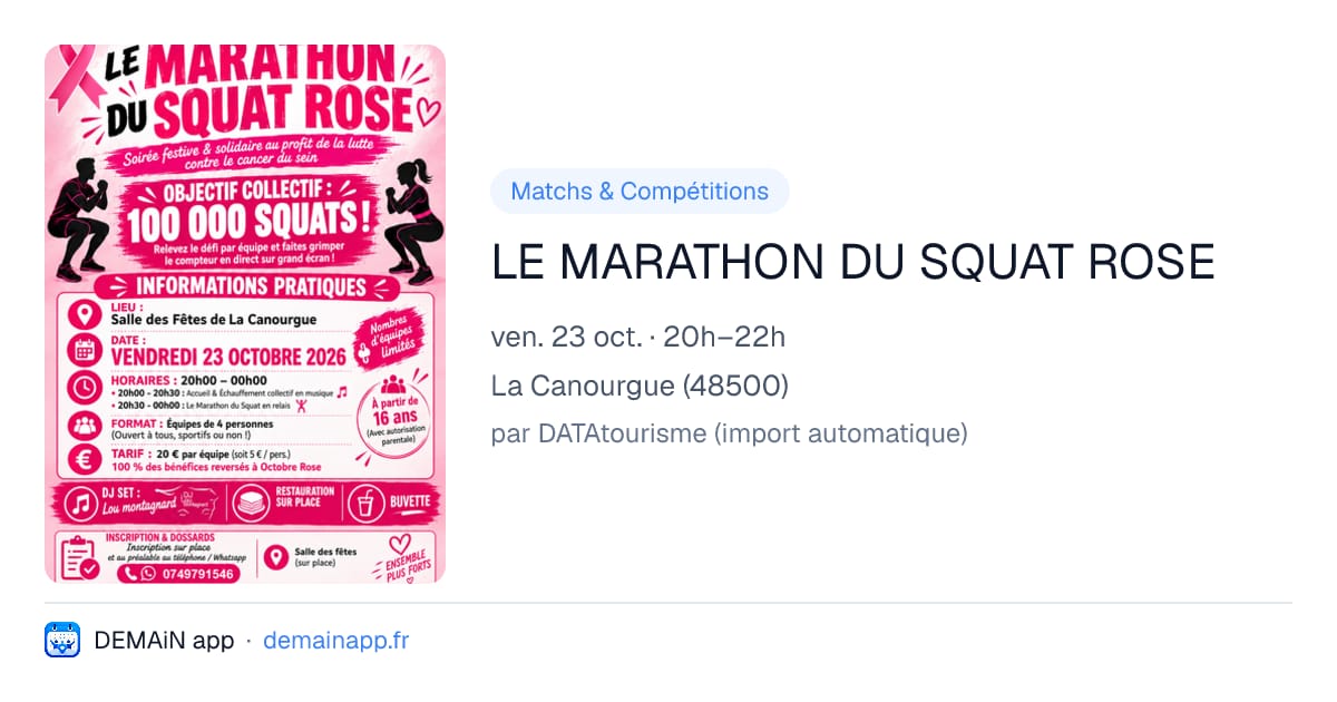LE MARATHON DU SQUAT ROSE — La Canourgue