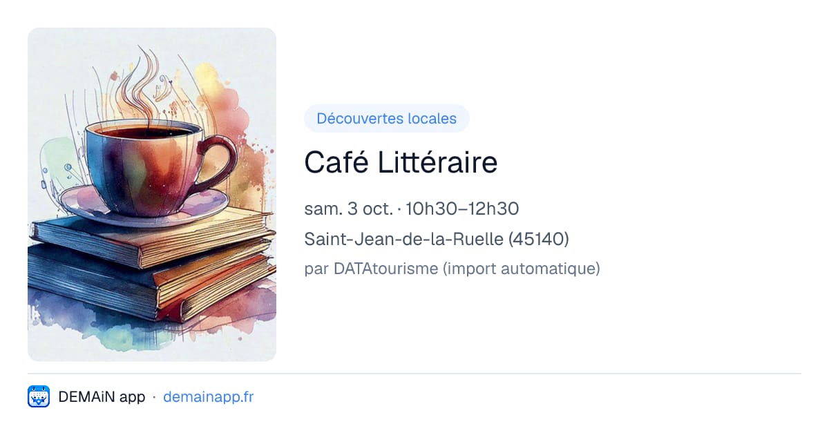 Café Littéraire — Saint-Jean-de-la-Ruelle