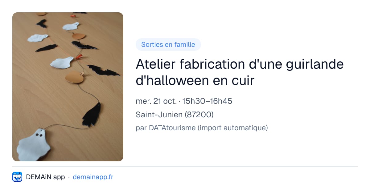 Atelier fabrication d'une guirlande d'halloween en cuir — Saint-Junien