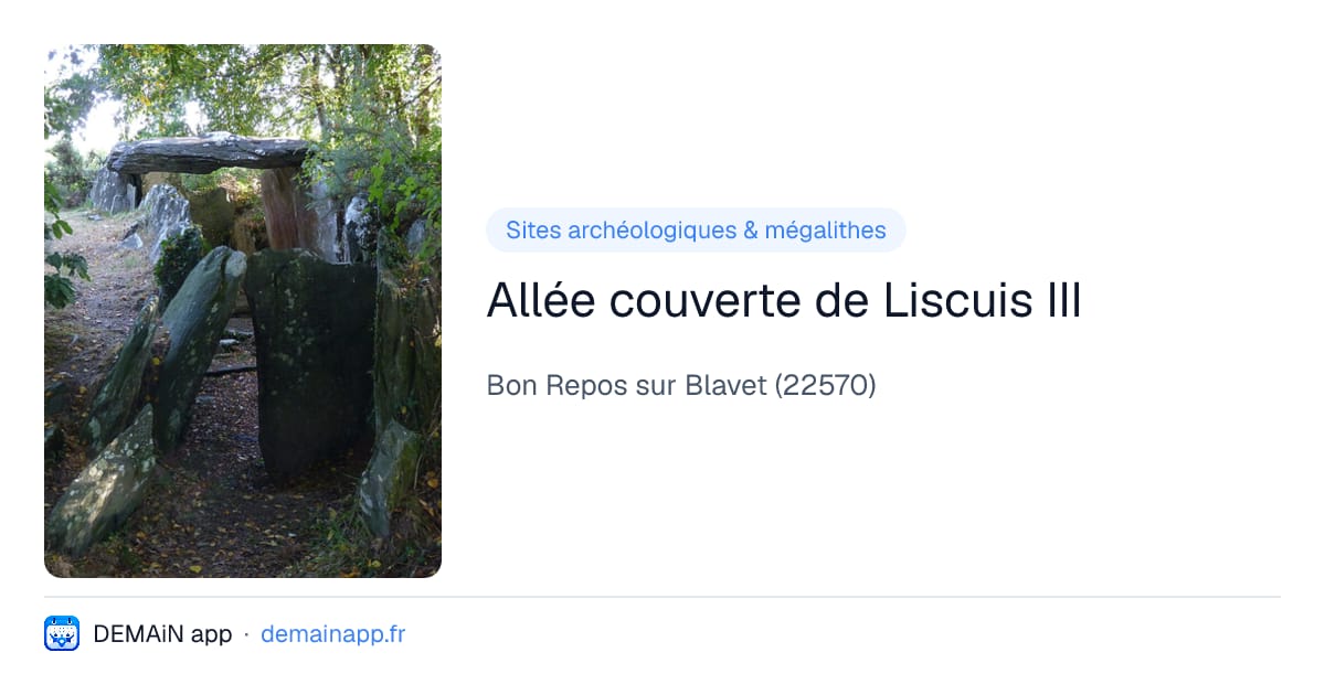 Allée couverte de Liscuis III — Bon Repos sur Blavet