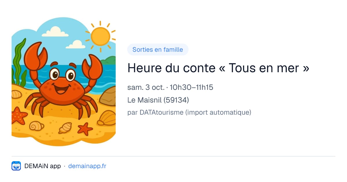 Heure du conte « Tous en mer » — Le Maisnil