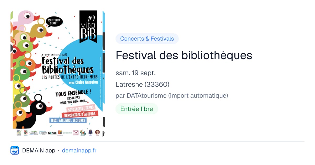 Festival des bibliothèques — Latresne