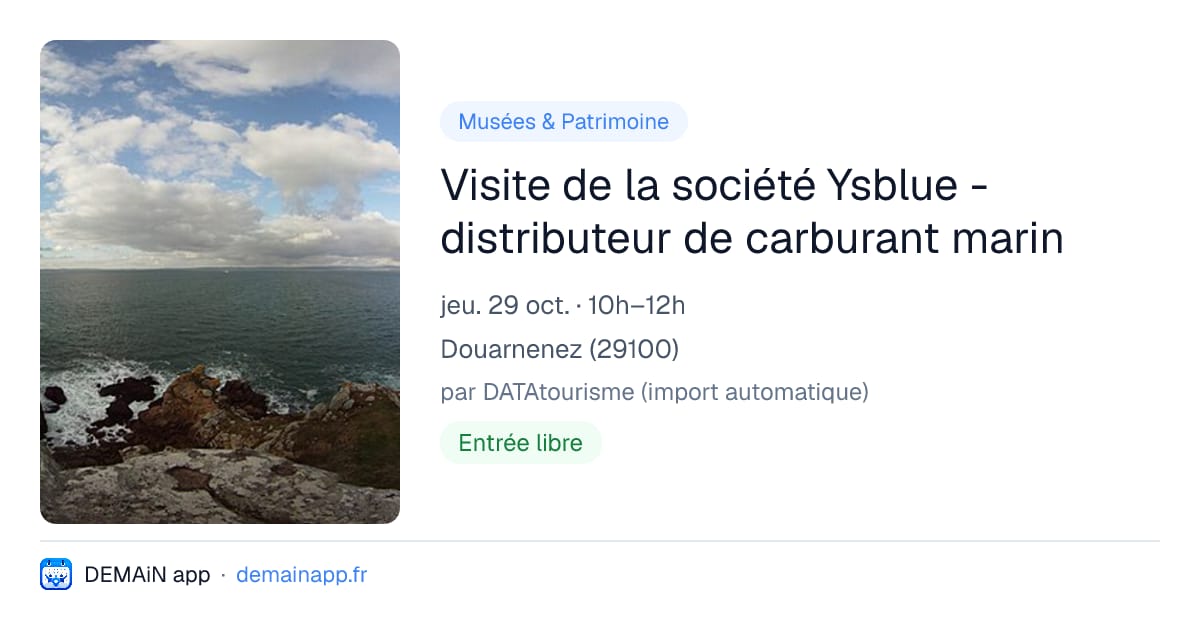Visite de la société Ysblue - distributeur de carburant marin — Douarnenez