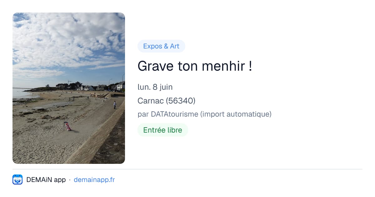 Grave ton menhir ! — Carnac
