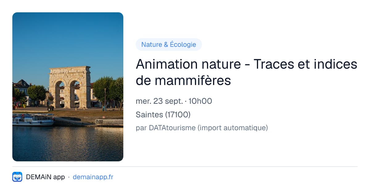 Animation nature - Traces et indices de mammifères — Saintes