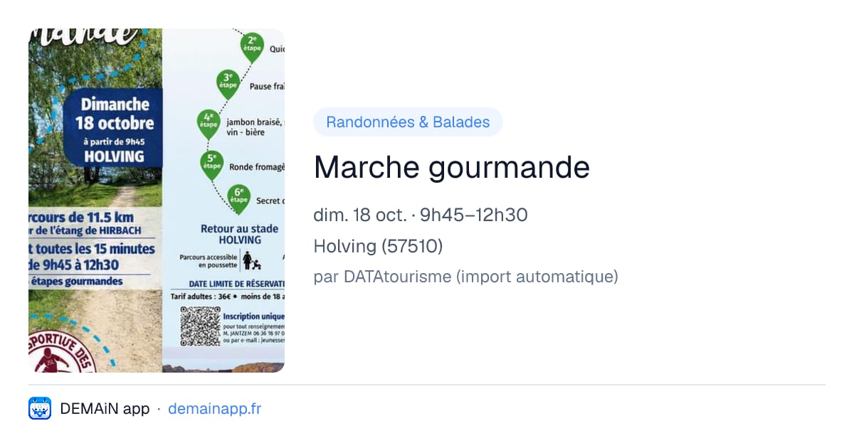Marche gourmande — Holving