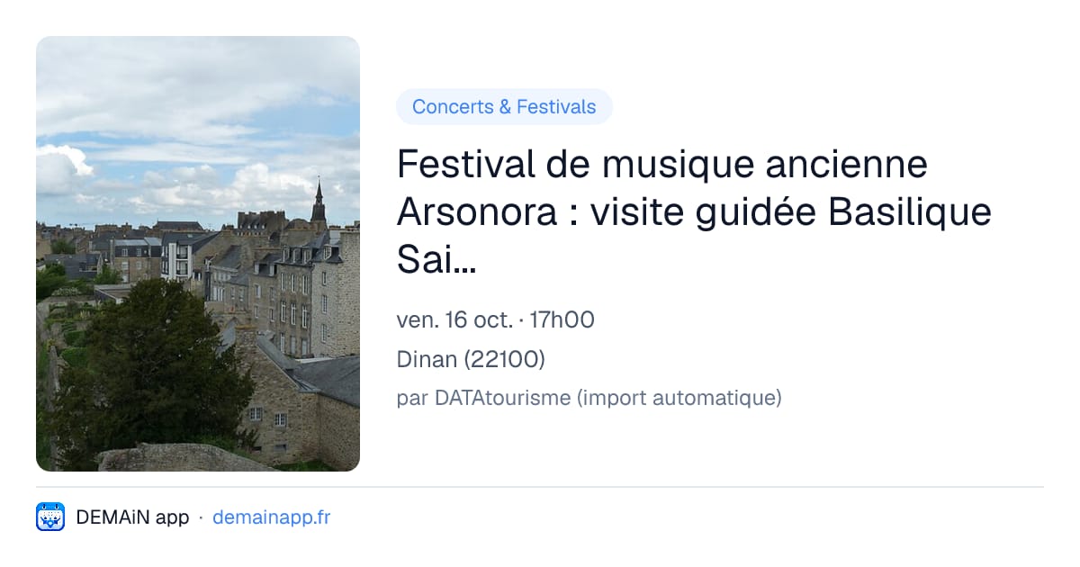 Festival de musique ancienne Arsonora : visite guidée Basilique Saint-Sauveur — Dinan