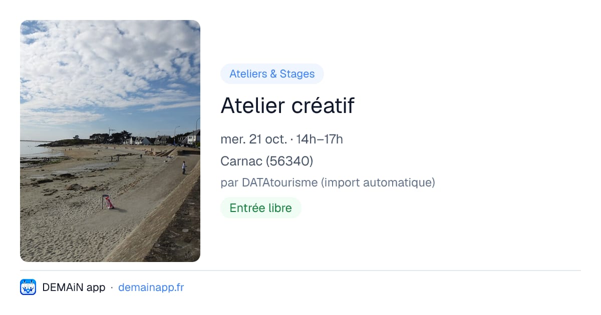 Atelier créatif — Carnac
