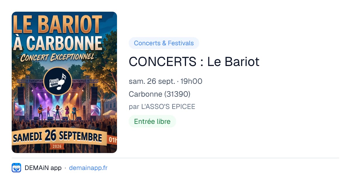 CONCERTS : Le Bariot — Carbonne