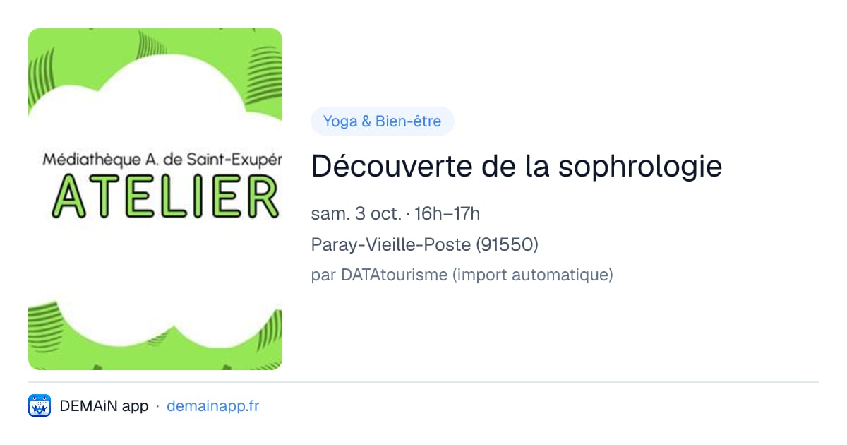 Découverte de la sophrologie — Paray-Vieille-Poste
