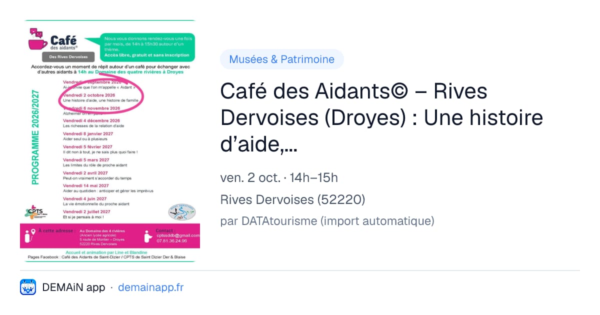 Café des Aidants© – Rives Dervoises (Droyes) : Une histoire d’aide, une histoire de famille — Rives Dervoises