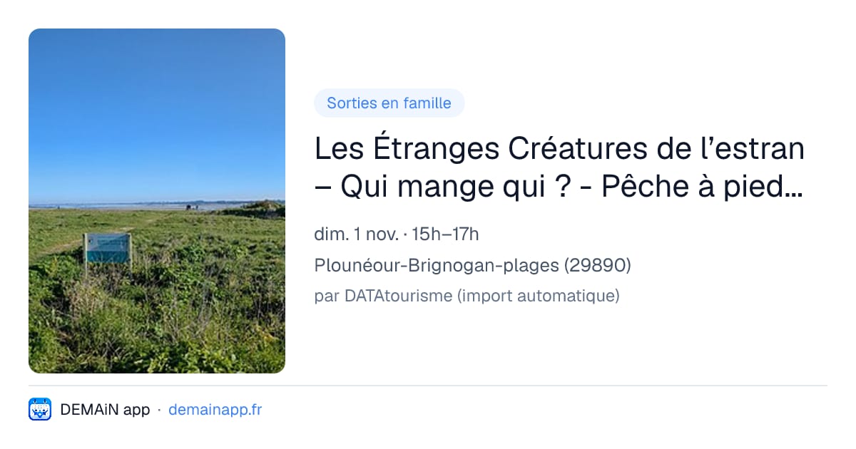 Les Étranges Créatures de l’estran – Qui mange qui ? - Pêche à pied spéciale Halloween — Plounéour-Brignogan-plages