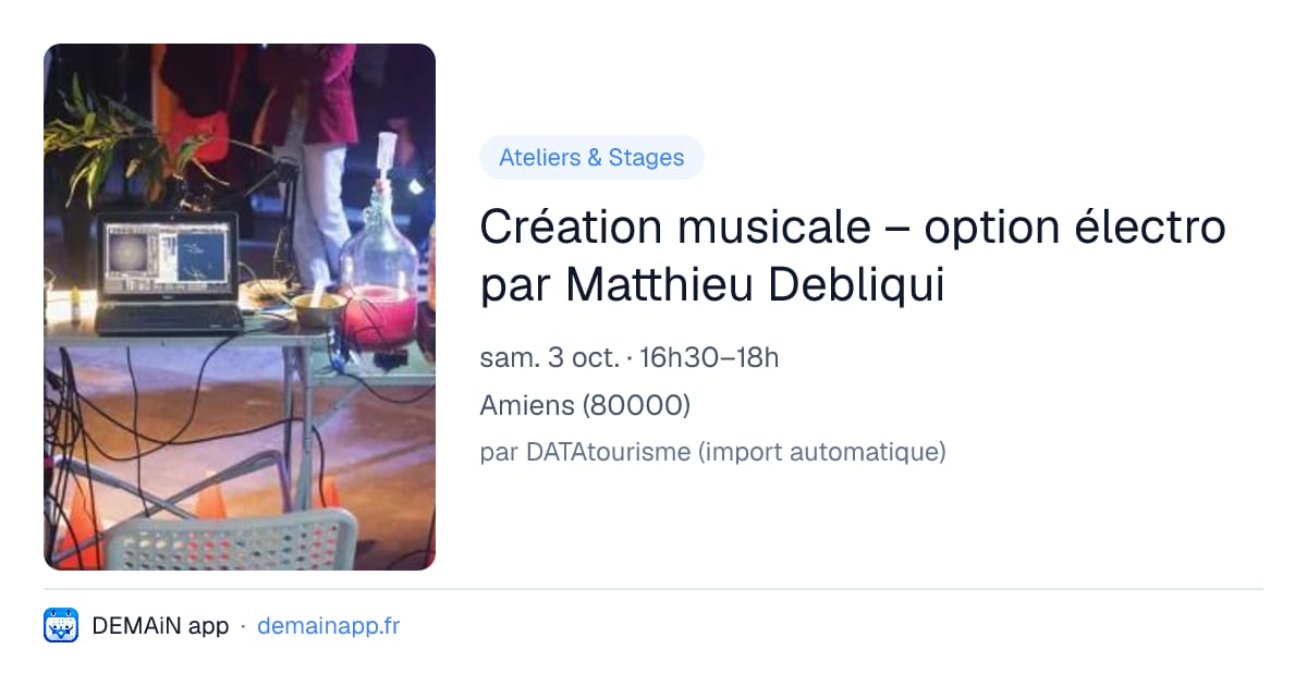 Création musicale – option électro par Matthieu Debliqui — Amiens