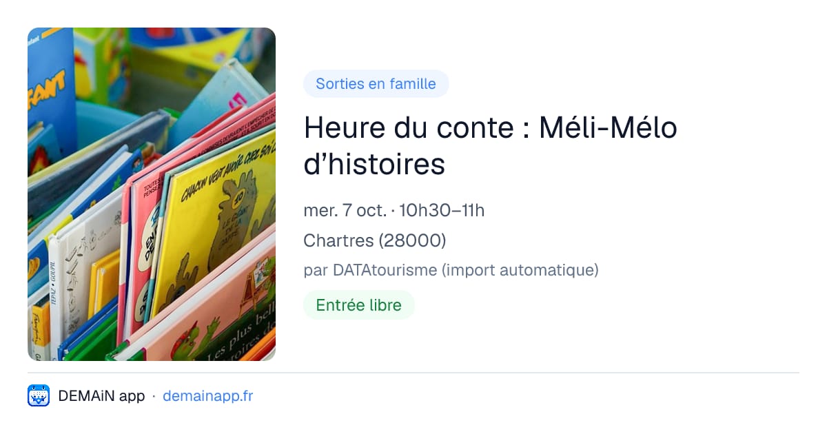 Heure du conte : Méli-Mélo d’histoires — Chartres