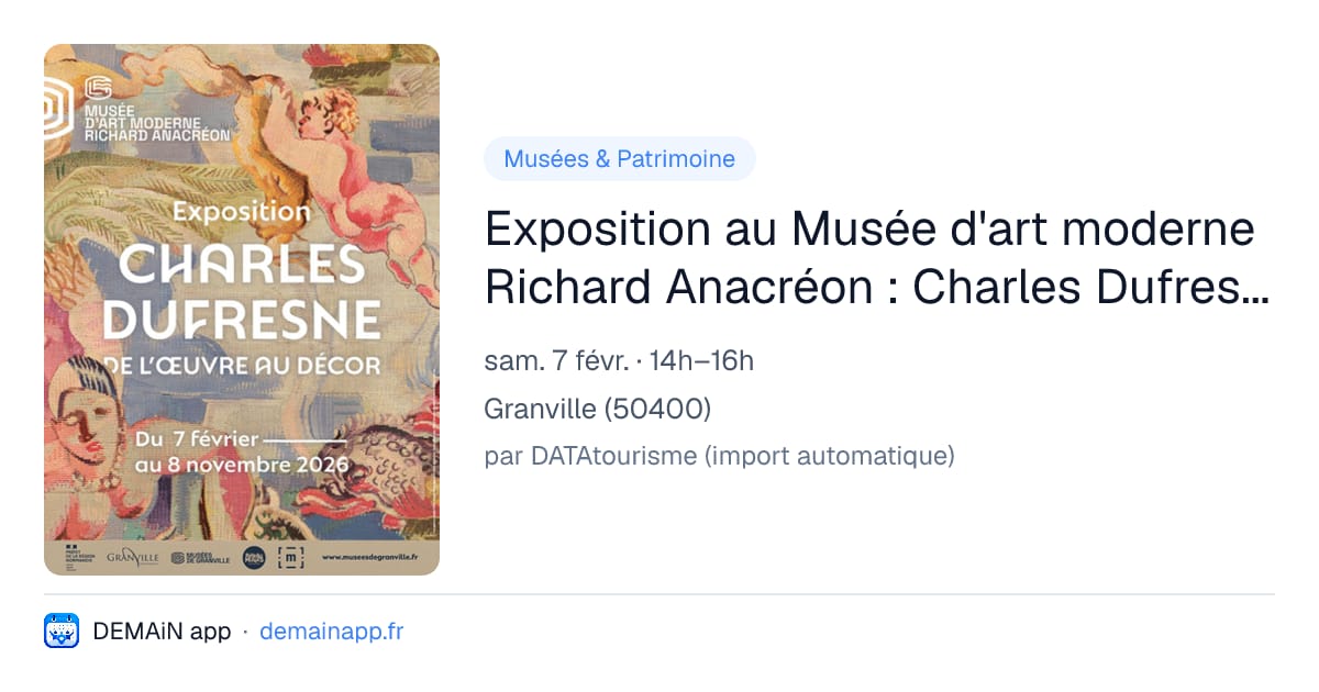 Exposition au Musée d'art moderne Richard Anacréon : Charles Dufresne, de l'œuvre au décor — Granville