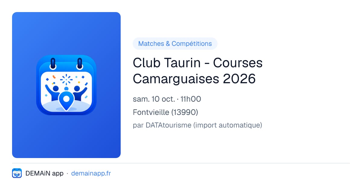 Club Taurin - Courses Camarguaises 2026 — Fontvieille
