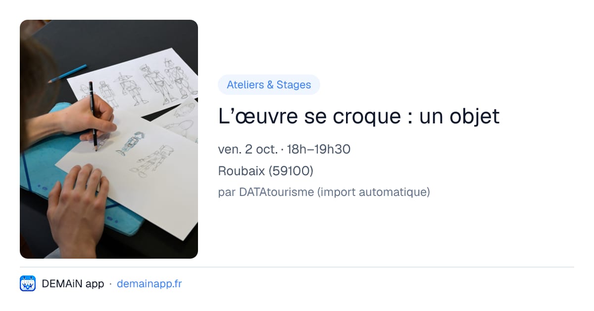L’œuvre se croque : un objet — Roubaix